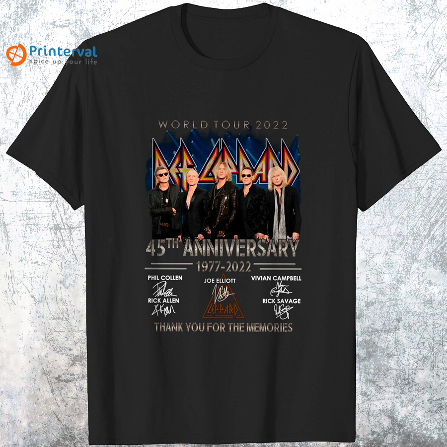 printervalca's tweet photo. Def Leppard Rock Band World Tour 2022 45th Anniversary 1977-2022 T Shirt

New arrival 🔥

Buy here ➡️ https://t.co/ieg1IiZFxI

#printerval #trending #tshirt #DefLeppard #45thAnniversary https://t.co/mUaNKMmMsx