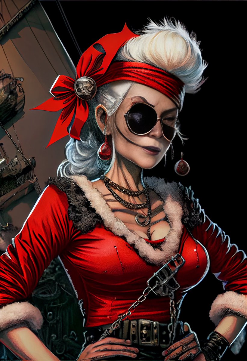 satindergrewal's tweet image. Presenting to you, Mrs. Claus as cypher punk pirate!! 😎
Produced using @midjourney.
Face fixes with #ESRGAN + #CodeFormer with #stablediffusion #AIart #MrsSanta #christmas2022