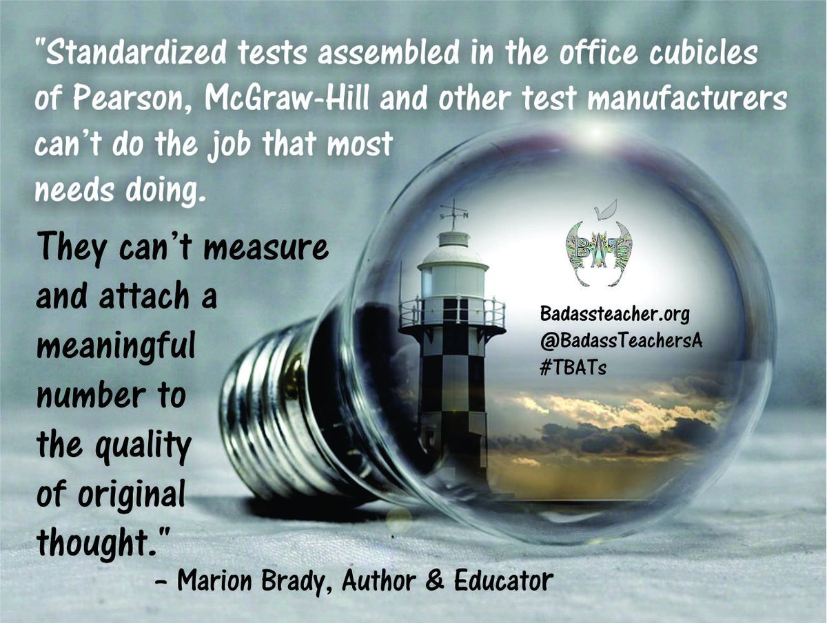 No Standardized Test can measure what's important about a person. #TBATs #StandardizedTesting #TeachNotTest .@VirginiaBATs .@NEABATCaucus .@OhioBATs .@AFTBATcaucus .@PennBat .@MIBATS .@BATsDelaware .@MarylandBAT .@NYStateBATs .@BATs_DC .@BadassTeachersA .@IllinoisBATs