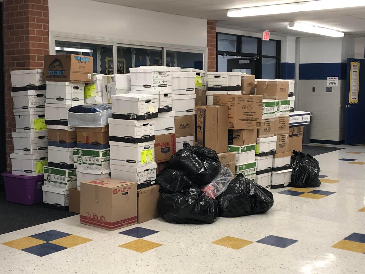 WMSIndians's tweet photo. Under the direction of Mr. Jerry Cannon and the WMS Student Council, our WMS community rallied together to donate a total of 3,235 lbs of clothing and personal care item donations to benefit homeless veterans through the Salvation Army. Great work! https://t.co/89aIF3dslp