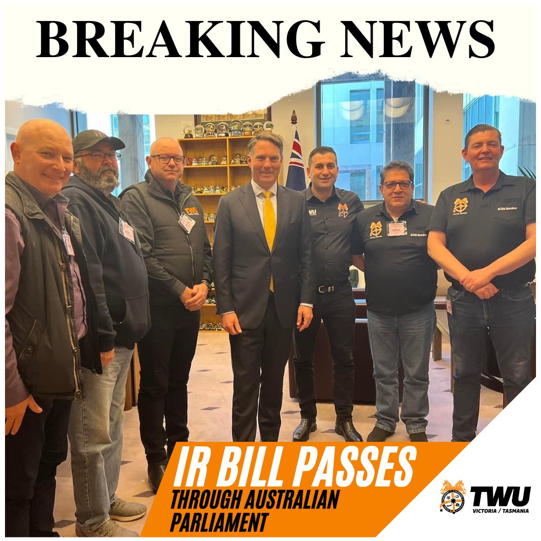 TWUVicTas's tweet photo. #BREAKING: Today the Federal Government, with the support of some in the cross-bench, passed the Secure Jobs, Better Pay bill. The new industrial relations legislation will become law on 1 July, 2023. #ausunions #securejobsbetterpay #auspol https://t.co/N1jHXl61Hp