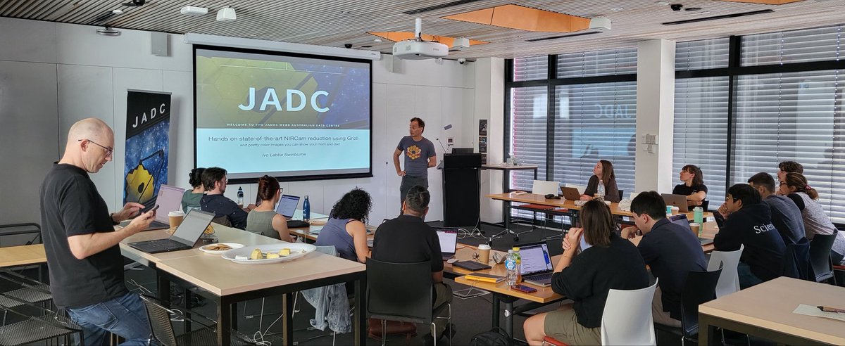 ThemiyaN's tweet photo. JWST Master Class in Melbourne. 3 days of learning how to plan, observe, and reduce data from @NASAWebb at JADC @Swinburne. Thanks for @AusSpaceAgency for financial support and @stsci for providing expertise. https://t.co/TF9r64qVza