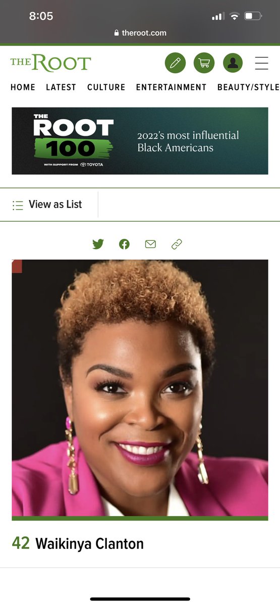 WJSClanton's tweet photo. I am still very much in awe. Still very much full. Thank you to @Vanessa_KDeLuca and the amazing team at the @TheRoot for listing me among the top most influential Black ppl of 2022! I share the ranks with @MichelleObama #KetanjiBrownJackson @staceyabrams @VP @KingJames #Root100 https://t.co/yrLMjLjj3L