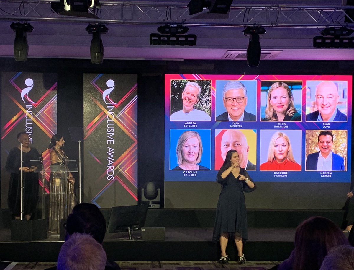 🎉 CONGRATULATIONS 🎉 to <a href="/Crouchendtiger7/">Andrea Sutcliffe 💙💚💜</a> who was awarded Highly Commended for Chief Executive of the Year by <a href="/InclusiveAwards/">Inclusive Awards / Companies</a> - thank you for your leadership at <a href="/nmcnews/">Nursing and Midwifery Council</a> and for supporting our team to deliver change via our EDI plan bit.ly/3B3gznf 👏 👏👏