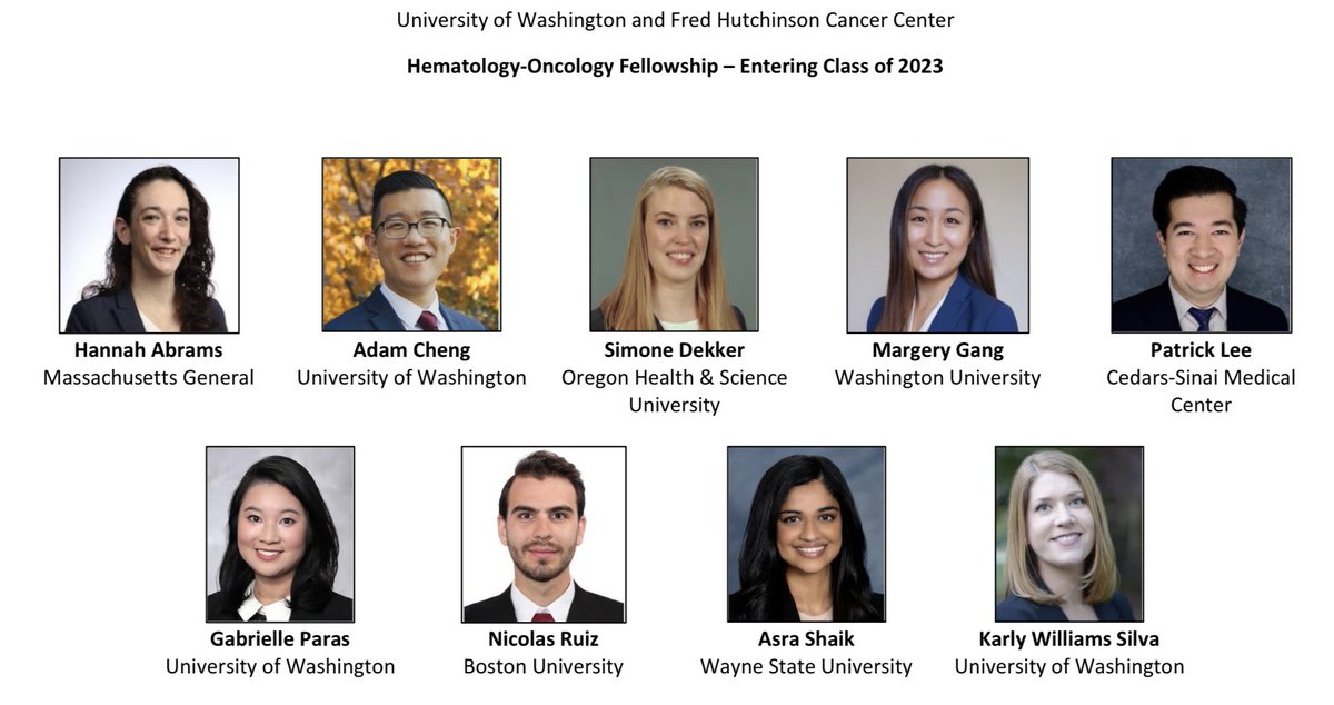 Rahul Banerjee, MD, FACP (@rahulbanerjeemd) on Twitter photo A belated congrats to the newly minted <a href="/fredhutch/">Fred Hutch Cancer Center</a> <a href="/UWMedicine/">UW Medicine</a> heme/onc fellows!! All-star cast including <a href="/HannahRAbrams/">Hannah Abrams</a>, <a href="/DrSimoneDekker/">Simone Dekker, MD, PhD</a>, <a href="/margerygang/">Margery Gang</a>, <a href="/asrashaik/">Asra Shaik</a>, & more ๐คฉ
Excited to welcome you to Seattle! Cc <a href="/drjgauthier/">Jordan Gauthier</a> <a href="/SandmaierBrenda/">Brenda M Sandmaier, MD, FASTCT</a> <a href="/gary_lyman/">Gary Lyman ๐บ๐ธ๐ช๐บ๐บ๐ฆ๐๐</a> <a href="/NicoleKuderer/">Dr K., MD, MS, FASCO ๐๐บ๐ธ๐ช๐บ๐บ๐ฆ๐</a> et al ๐ช A belated congrats to the newly minted <a href="/fredhutch/">Fred Hutch Cancer Center</a> <a href="/UWMedicine/">UW Medicine</a> heme/onc fellows!! All-star cast including <a href="/HannahRAbrams/">Hannah Abrams</a>, <a href="/DrSimoneDekker/">Simone Dekker, MD, PhD</a>, <a href="/margerygang/">Margery Gang</a>, <a href="/asrashaik/">Asra Shaik</a>, & more ๐คฉ
Excited to welcome you to Seattle! Cc <a href="/drjgauthier/">Jordan Gauthier</a> <a href="/SandmaierBrenda/">Brenda M Sandmaier, MD, FASTCT</a> <a href="/gary_lyman/">Gary Lyman ๐บ๐ธ๐ช๐บ๐บ๐ฆ๐๐</a> <a href="/NicoleKuderer/">Dr K., MD, MS, FASCO ๐๐บ๐ธ๐ช๐บ๐บ๐ฆ๐</a> et al ๐ช