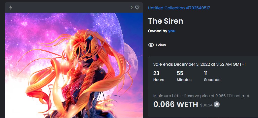 Check out this item on OpenSea
The sea creature awaits your response
Bidding starts at 0.066
claim it before someone else does for no one can resist its illusive trap
#nft #nftartist #nftcollector
shorturl.at/jyGK5 via <a href="/opensea/">OpenSea</a> 
<a href="/bigdaddykane/">Dark Gable</a> <a href="/AnkaraNFT/">AnkaraNFT</a> <a href="/kokid951/">NFT kid “Keith Berry”</a> @Fundrae