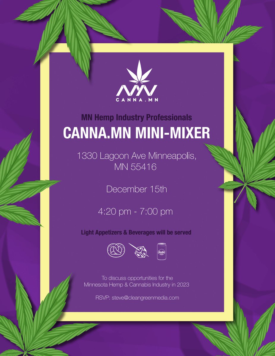 CANNAdotMN's tweet image. If you’re reading this you’re invited to the event in two weeks #cannamn #mnhemp #cannabisevent #mncannabis #mpls #event