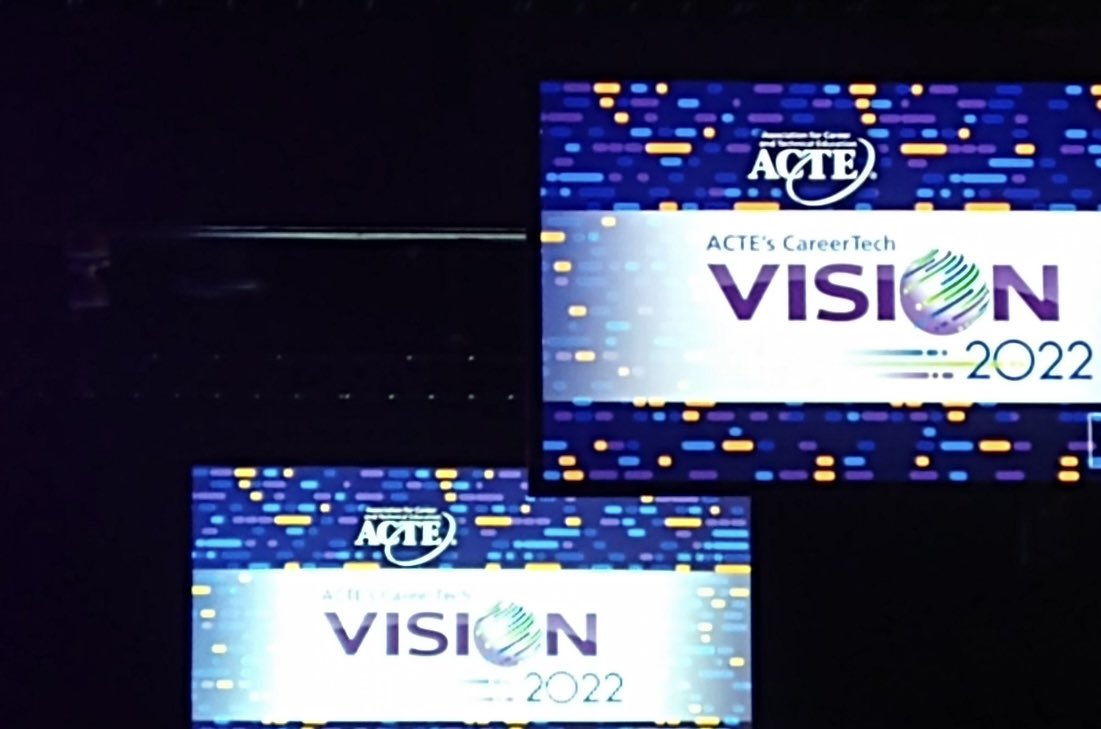 DipalKapadia's tweet photo. Exited to be attending @actecareertech #VisionCTE22. Another highlight @kcahoonedu meeting Elvis. @GreenawaltLisa https://t.co/YDj6bE6Y20