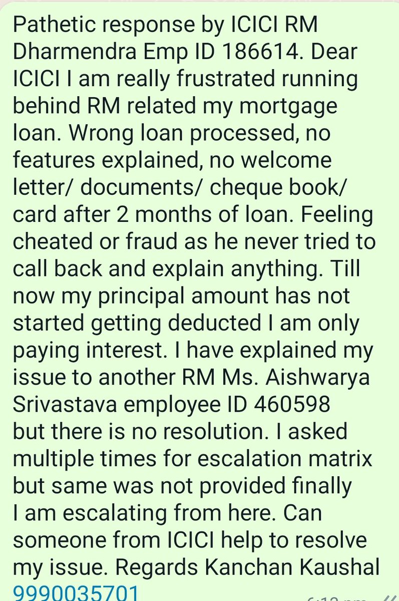 kkaushal8's tweet photo. @ICICIBank @ICICIBank_Care can you please resolve my issue. I am getting a call from fake customer care https://t.co/9OgcnQGQyh
