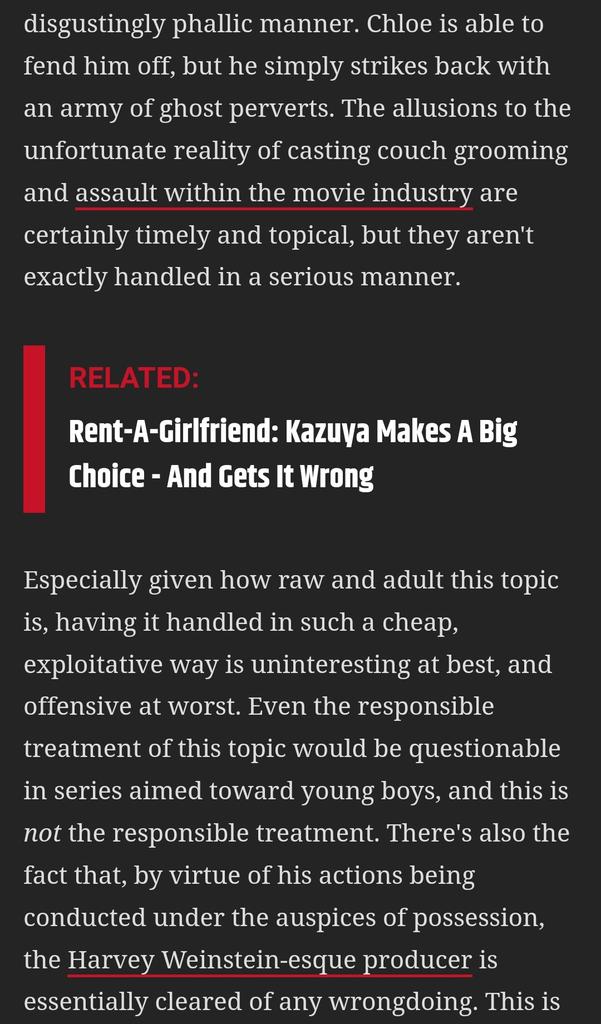 donkeau's tweet photo. @qlossies @marmardaiann Pretty much it was making light of SA and grooming. It seems many are ignoring/passing that as a difference in cultural expectations (I've added in synopsis and more specific reasoning [censored]) https://t.co/h5x1drenM9
