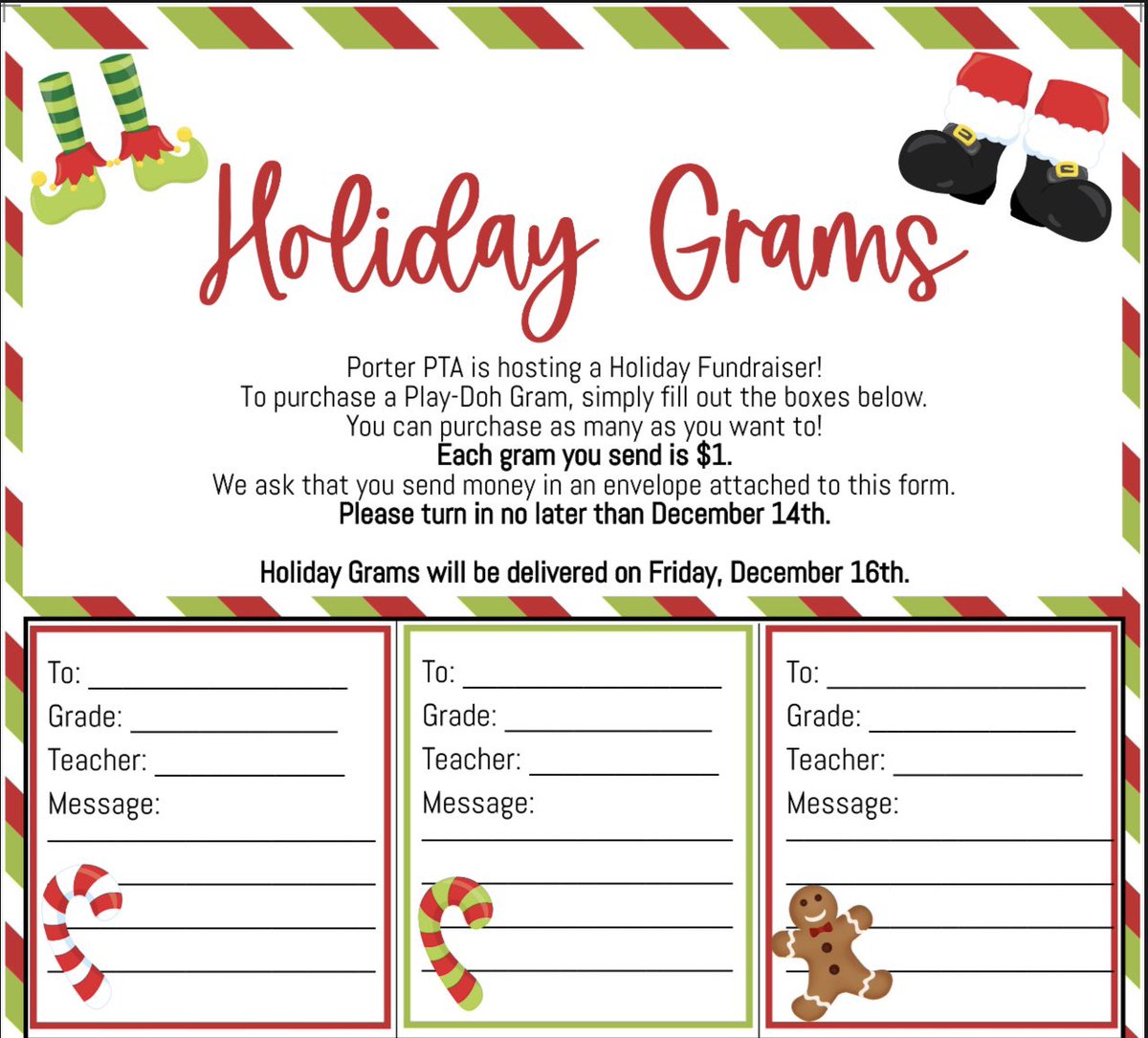 PtaPorter's tweet photo. Holiday Play-Doh Grams are now on sale! 

Order forms will be going home soon or can be picked up in the front office. 🎅🏼🎄 #SupportPorterPTA https://t.co/ckisDKXMU8