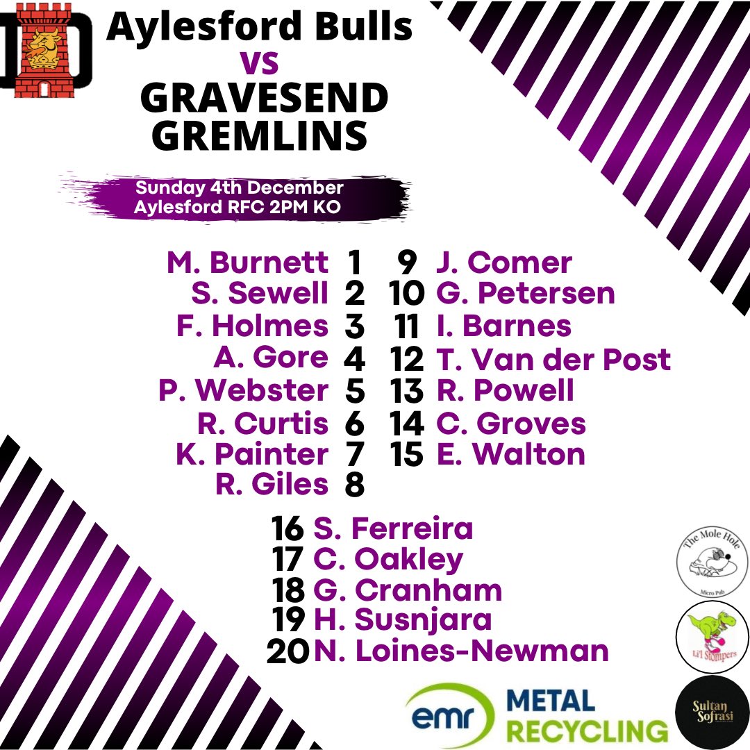 Join us as we make a short trip down to Aylesford this weekend! 💜🖤🤍
#gravesendgremlins #NC2SOUTHEAST #kentrugby #womensrugbykent #womensrugby #womensrugbyteam #womeninrugby #loverugby #tryandstopus #gravesendladiesrugby #ladiesrugby #ladiesrugbyteam