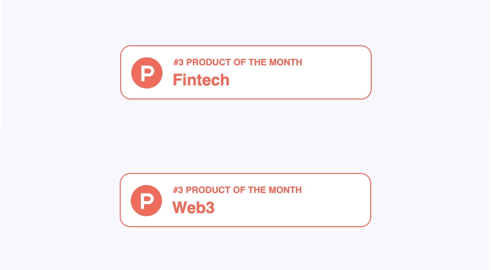 _cryptomarry's tweet photo. We were given Product of the Month award in two categories! 🥳🎊🎉

Thank you @ProductHunt for this privilege. https://t.co/NI3lcY34xj