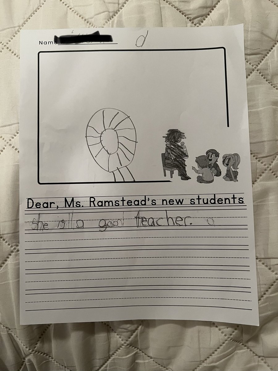 missramstead's tweet photo. I will miss these kids! Had them write to my new students (at the job I accepted 🥰) to tell them about me. It was awesome to see the responses. 🙈 https://t.co/71jgEyiDya