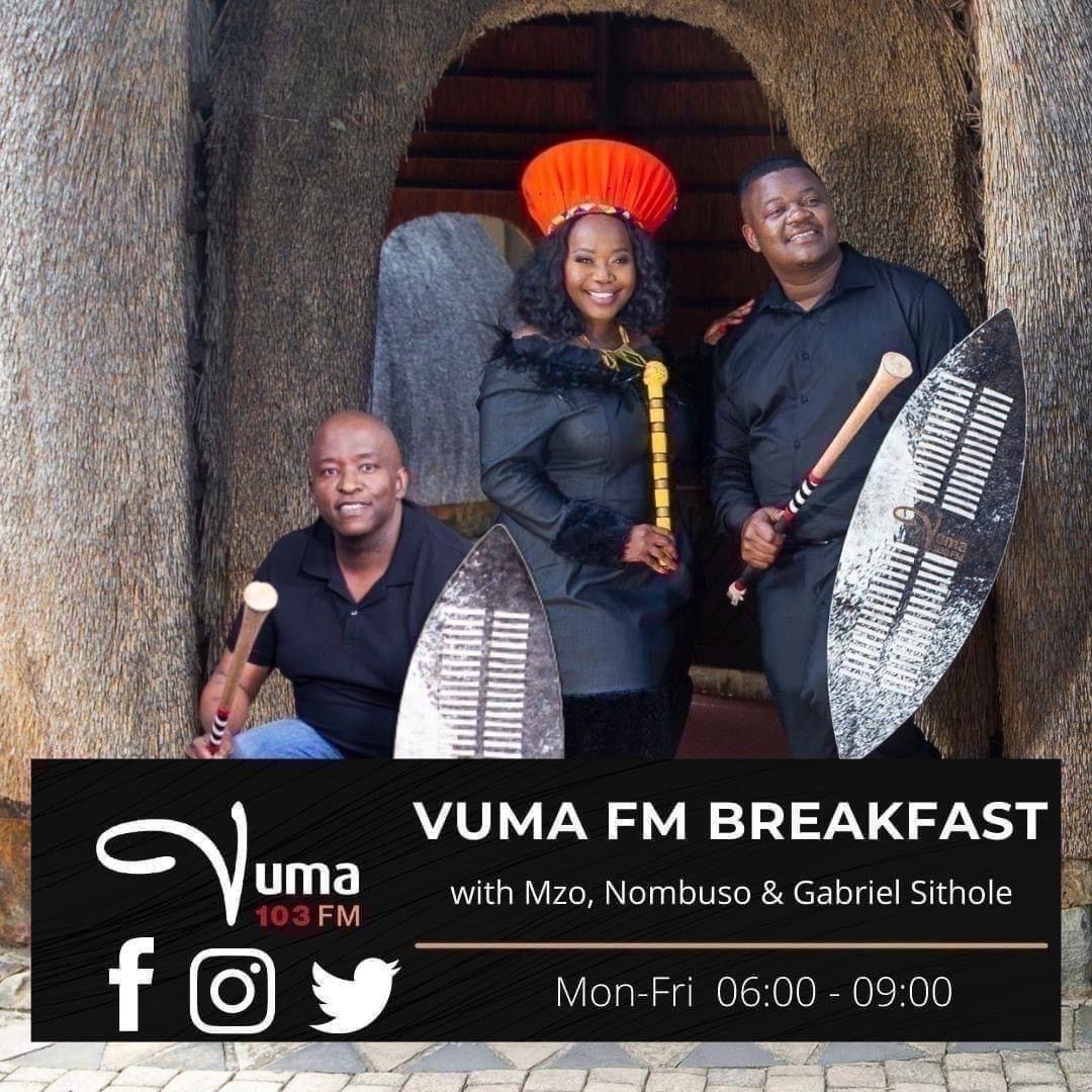 VumaFM's tweet photo. Happy Friday!!

Welcome to the #VumaFMBreakfast with Mzokoloko, Nombuso and Gabriel Sithole, from 06:00-09:00.

#VumaFMBreakfast #VumaFM https://t.co/uQ9DO2l5ry