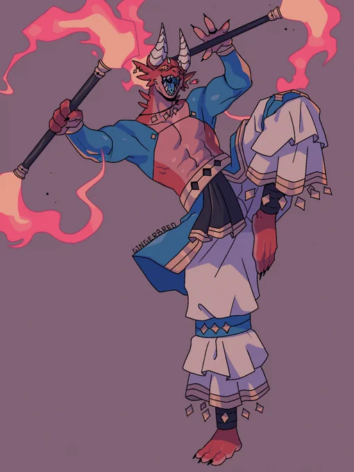 Night night post for my first drawing of DnDCember. Alyx the fire spinner 