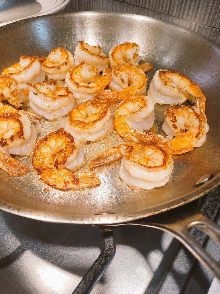 Traderstewie on Twitter "Pan seared shrimp in olive oil and butter..."