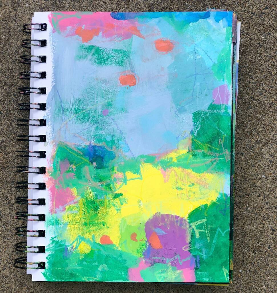 Lee_McL_Art's tweet photo. “I Think I’ve been Here Before” #dejaview
A chaotic #landscape in the wee #sketchbook
#7x10leemclart #ihavethisthingwithpink #pink #mixedmedia #artforsale #abstractart #nonobjective #doititfortheprocess #processfromthepractice #colorstory #expression… https://t.co/5OUwiV2Dzl https://t.co/zdcsj8ES3s
