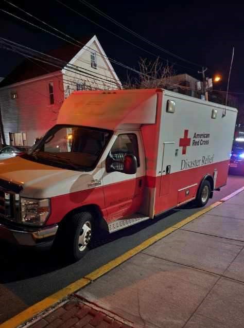 NJRedCross's tweet photo. Working together with the city of #WestNewYork to help those affected by tonight's apt bldg fire. A reception center was opened for the families. The Red Cross will be providing emergency financial assistance to more than 40 families who are now displaced from their homes. https://t.co/sKYXiayt1A