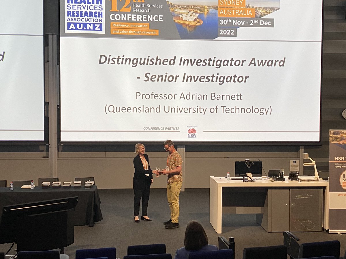What a way to finish an excellent conference - AusHSI’s own @aidybarnett and @sanjee48 receiving @hsraanz Distinguished Investigator awards! Congratulations! #AusHSIHSR22