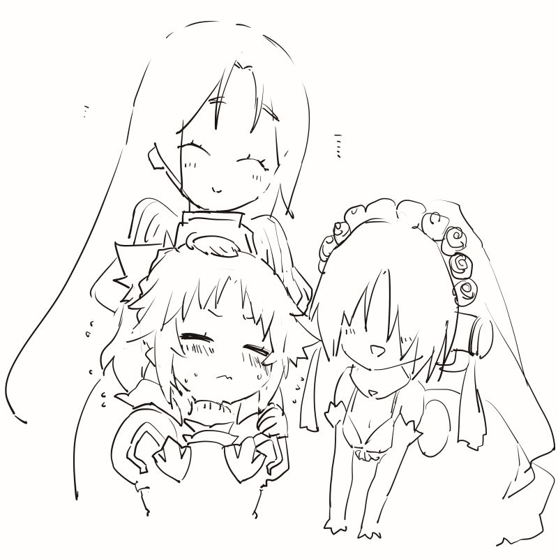 前の本の原稿開いたら出てきた落書き これオリュンポスの破神同盟かぁ…… 恐らくは和やかに絆を深めた時間があって欲しいという願いの落書き… 