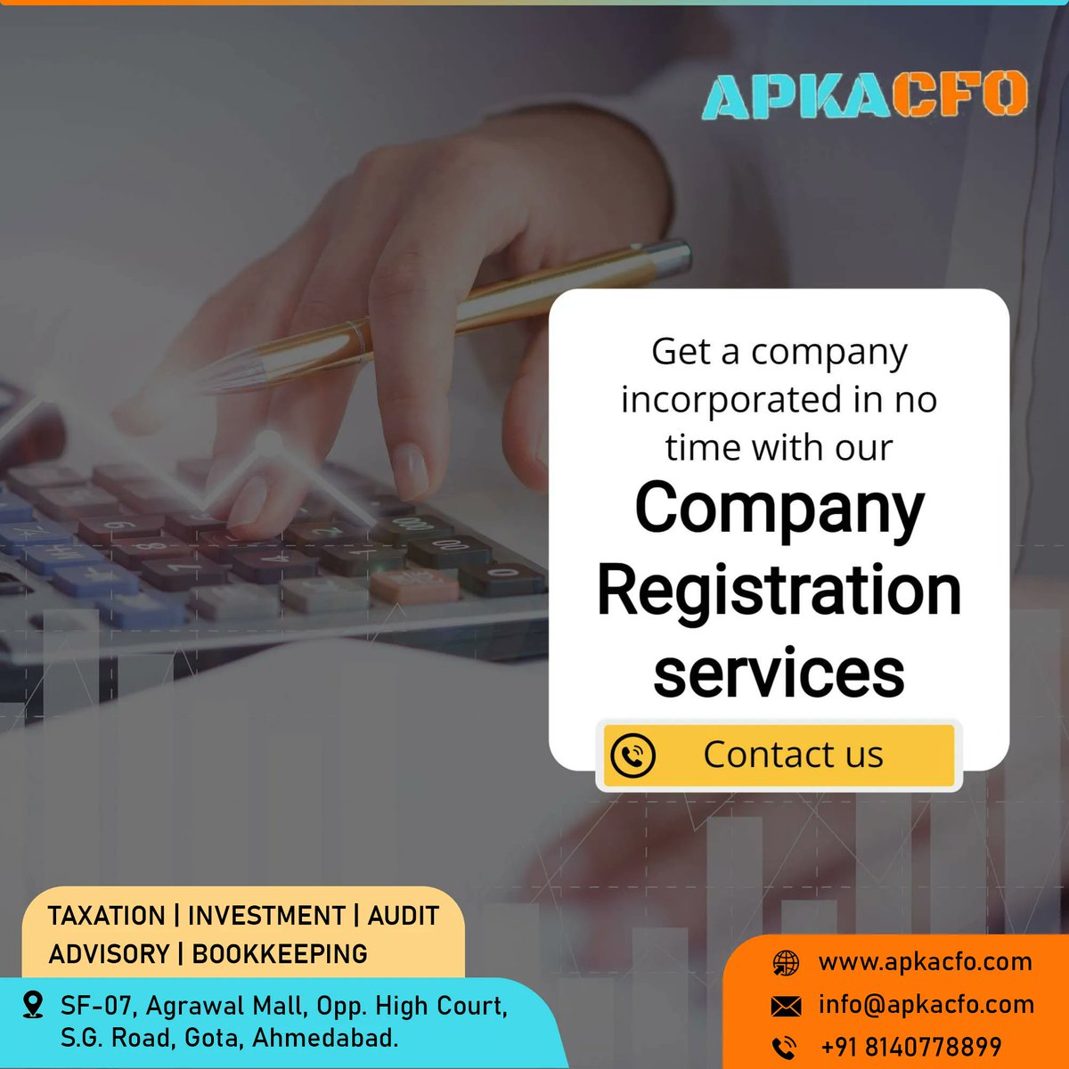 apkacfo's tweet photo. Get a #company #incorporated in no time with our #CompanyRegistrationServices

.
.
.
.
#startup #startupbusiness #startupsupport #companysetup #capital #audit #taxation #investment #money #bank #instagood #incometax #financialplanning #gst https://t.co/TGuVsqeItH
