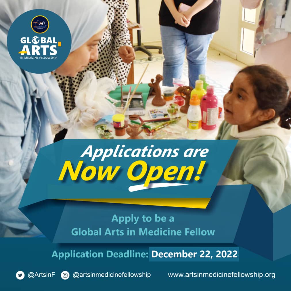 Applications are now open! 
You can now apply for the Global Arts in Medicine Fellowship Cohort 4!
Kindly click the link below to apply 

artsinmedicinefellowship.org/apply-now

Application deadline: December 22, 2022

#GAIMF2023