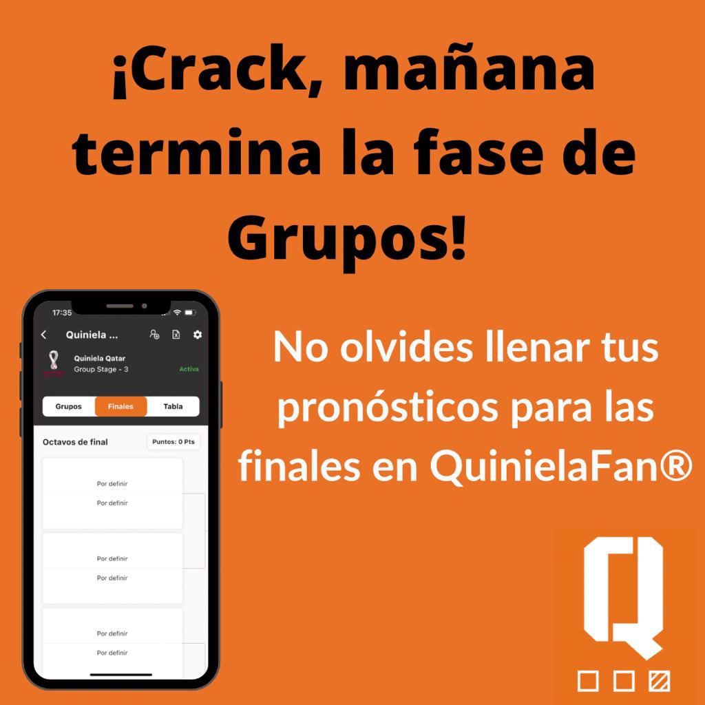 Mañana termina la fase de grupos de #Qatar2022 … ¿listo para las finales?
