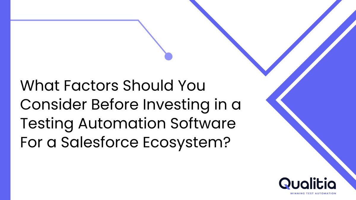 Qualitia's tweet image. Qualitia’s 100% #scriptless test automation platform helps fix the most ground-level @Salesforce test automation challenges, improves #testcoverage, arrests defects early &amp;amp; more.

[THREAD] 1/7