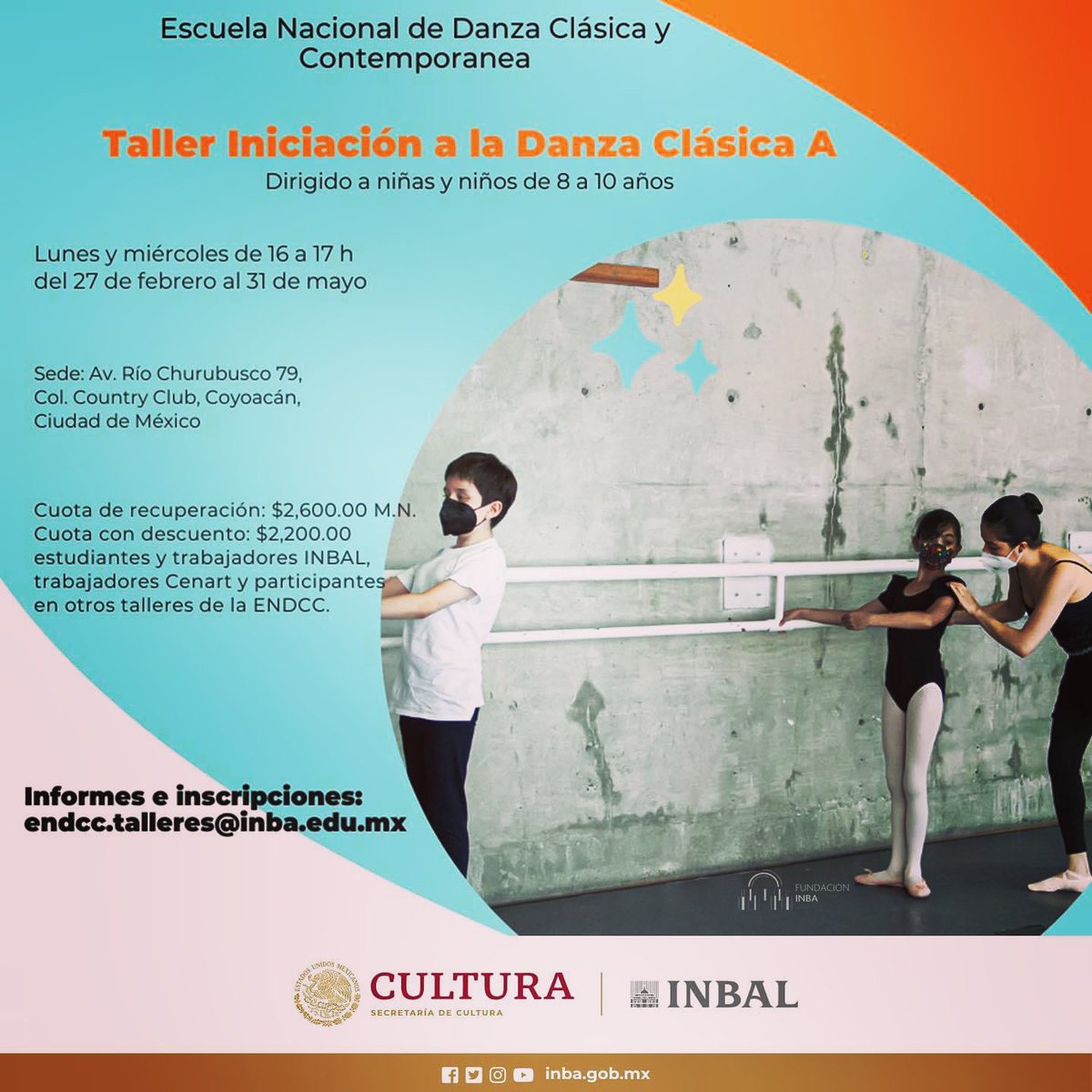 DanzadanceOrg's tweet photo. ¡Participa en los los talleres @endcc en 2023! @bellasartesinba Informes endcc.talleres@inba.edu.mx
@endccdancers #danza #danzaclasica #ballet #dancestudent #dance #dancer #bailarina #bailarín #danceclass #danzadanceorg https://t.co/3mLfjwqOIt