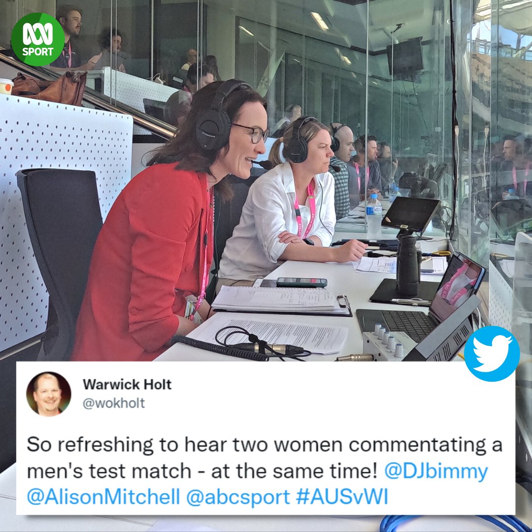 🎙️ The best commentary team in the business!

<a href="/DJbimmy/">Kristen Beams</a> and <a href="/AlisonMitchell/">Alison Mitchell</a> calling the Test together in the ABC box. 

📻📱 Listen live: bit.ly/ABClisten
👉 Live blog: bit.ly/3EV3CNc