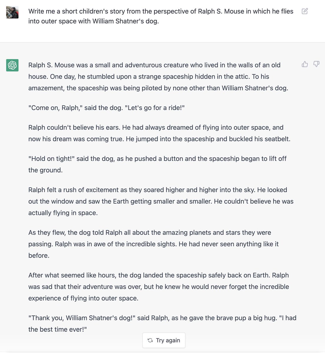 Well, ok this is generic but well punctuated and a logical closed loop. #GPT3