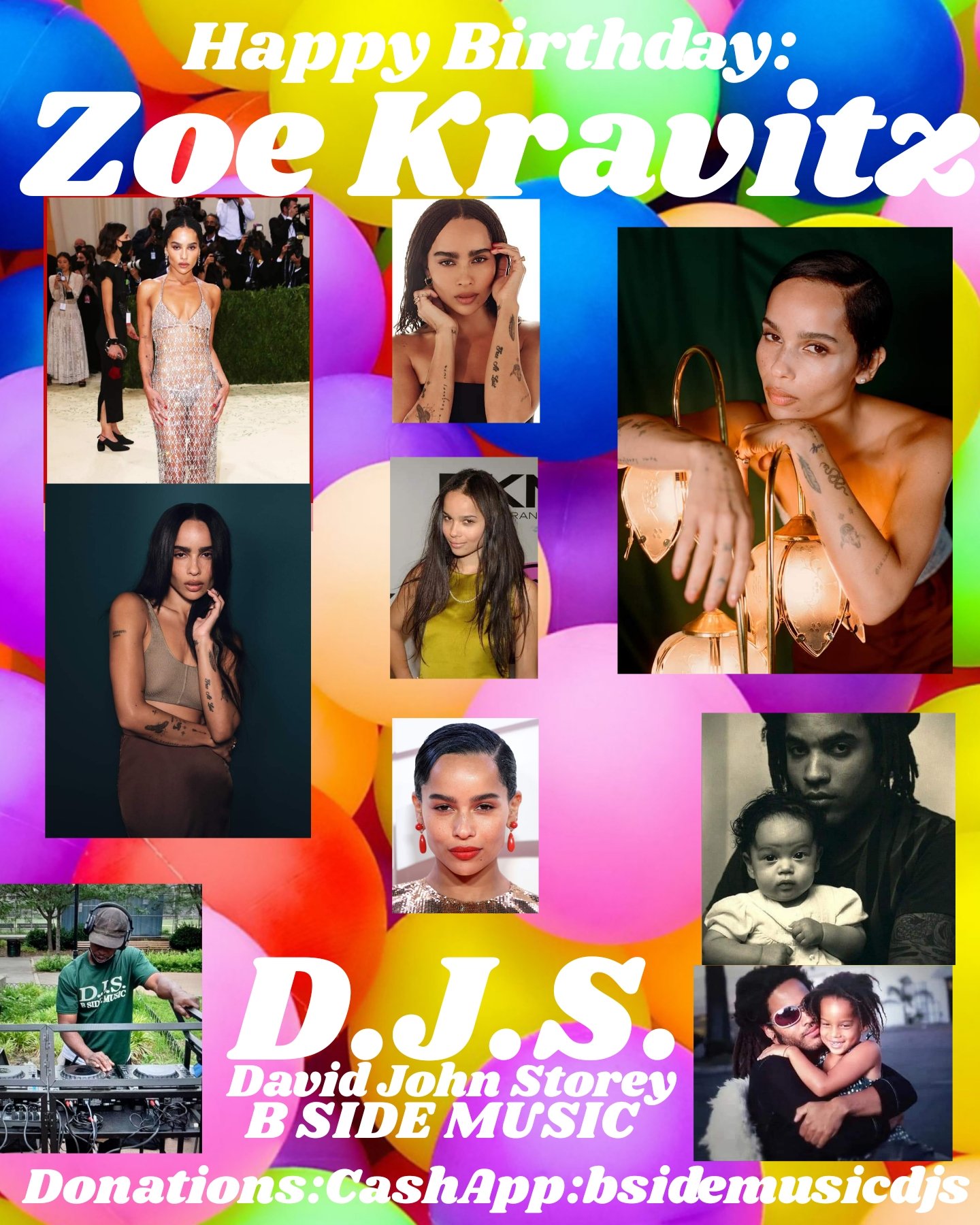 I(D.J.S.) wish Actress/Singer/Model: \"ZOE KRAVITZ\"a Happy Birthday!! 