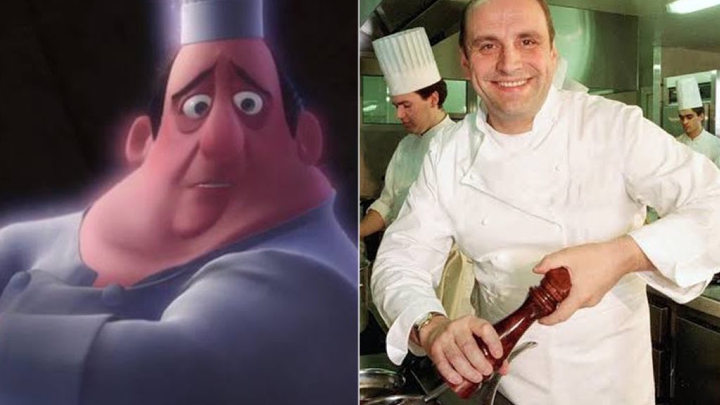 ฮือ เพิ่งรู้ว่าพ่อครัวน้อยในเรื่อง Ratatouille มาจากเชฟที่มีตัวตนจริงชื่อเชฟเบอร์นาด เป็นเชฟสามดาวมิชลินที่ดังที่สุดในปารีสยุคนึง มีทั้งตำราอาหาร ได้ออกทีวี เหมือนกับในหนังทุกอย่าง แต่แล้ววันนึงก็มีนักวิจารณ์มาวิจารณ์แรงๆ จนเชฟจะเสียดาวไป เชฟก็เลยเศร้ามากจนจบชีวิตตัวเอง