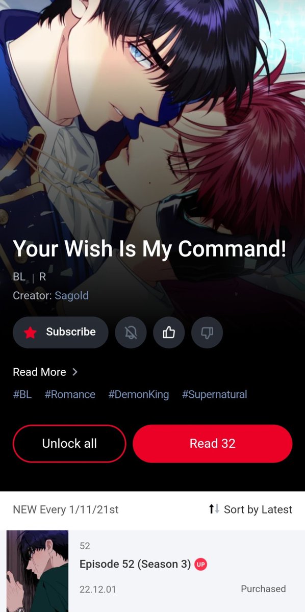 deadlydesire101's tweet photo. So happy to see Your Wish is my Command! back for season 3! Thank you @___SAGOLD for all your hard work! The art looks beautiful and amazing! Stay healthy everyone!
•
https://t.co/EPpGCEgOdy
•
#YourWishIsMyCommand #Sagold #Lezhin #BL #소원을말해봐 https://t.co/l71pd2A1jW