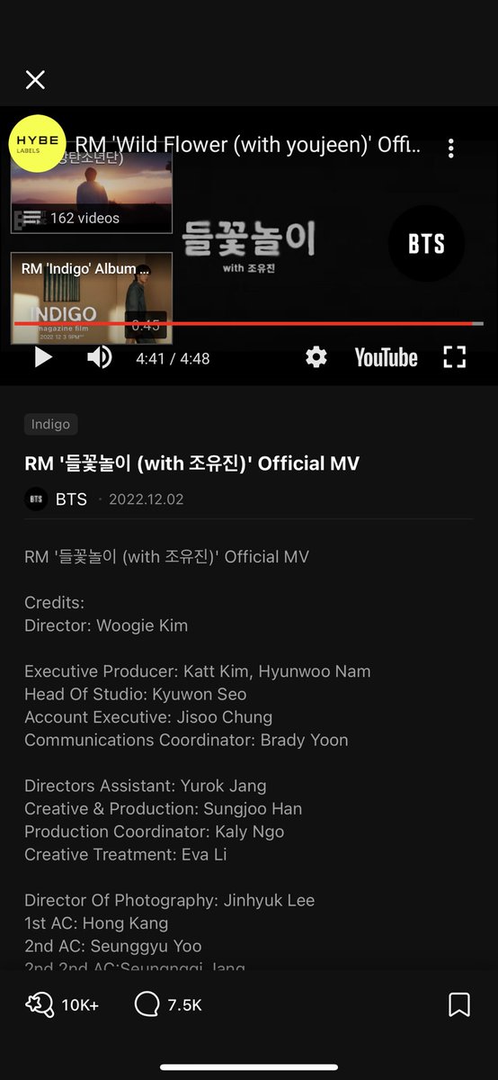 cri_sty1's tweet photo. THAT was so beautiful 🥺🥺😭💙💜 
#IndigoByRM #WILDFLOWER #RM𓆮 #RM #NAMJOON #BTS_twt https://t.co/l5DoaLXmT9