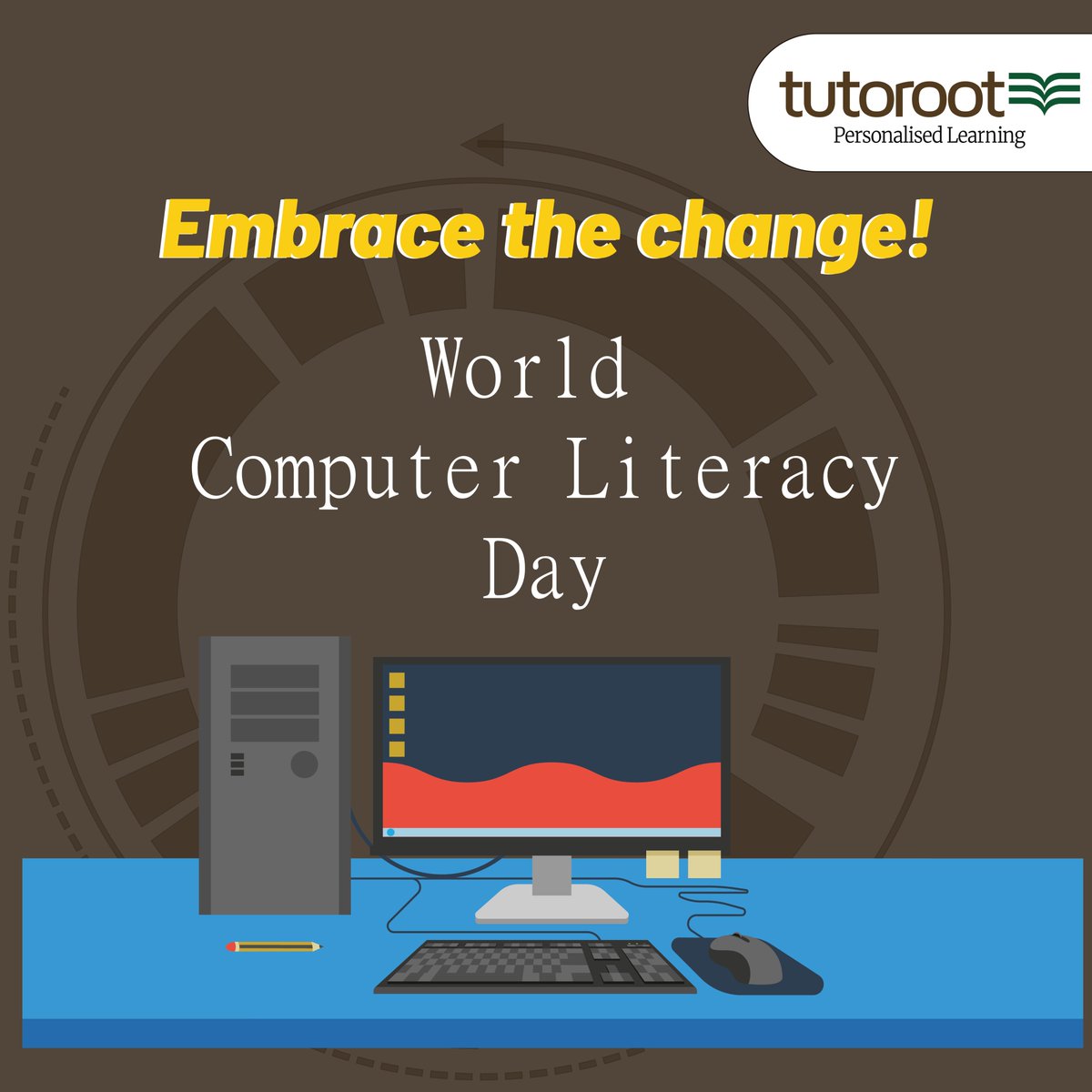 Tutoroot's tweet image. Let us strive to improve our Digital Literacy for quality knowledge and information. Happy World Computer Literacy Day 🖥️.

#Tutoroot #PersonalisedLearning #TheTutorootEdge #IITJEE #NEET #OnlineTuition #Onlineclasses #GroupTuition #IGCSE #IBDP #OnlineCoaching #OnlineCoaching
