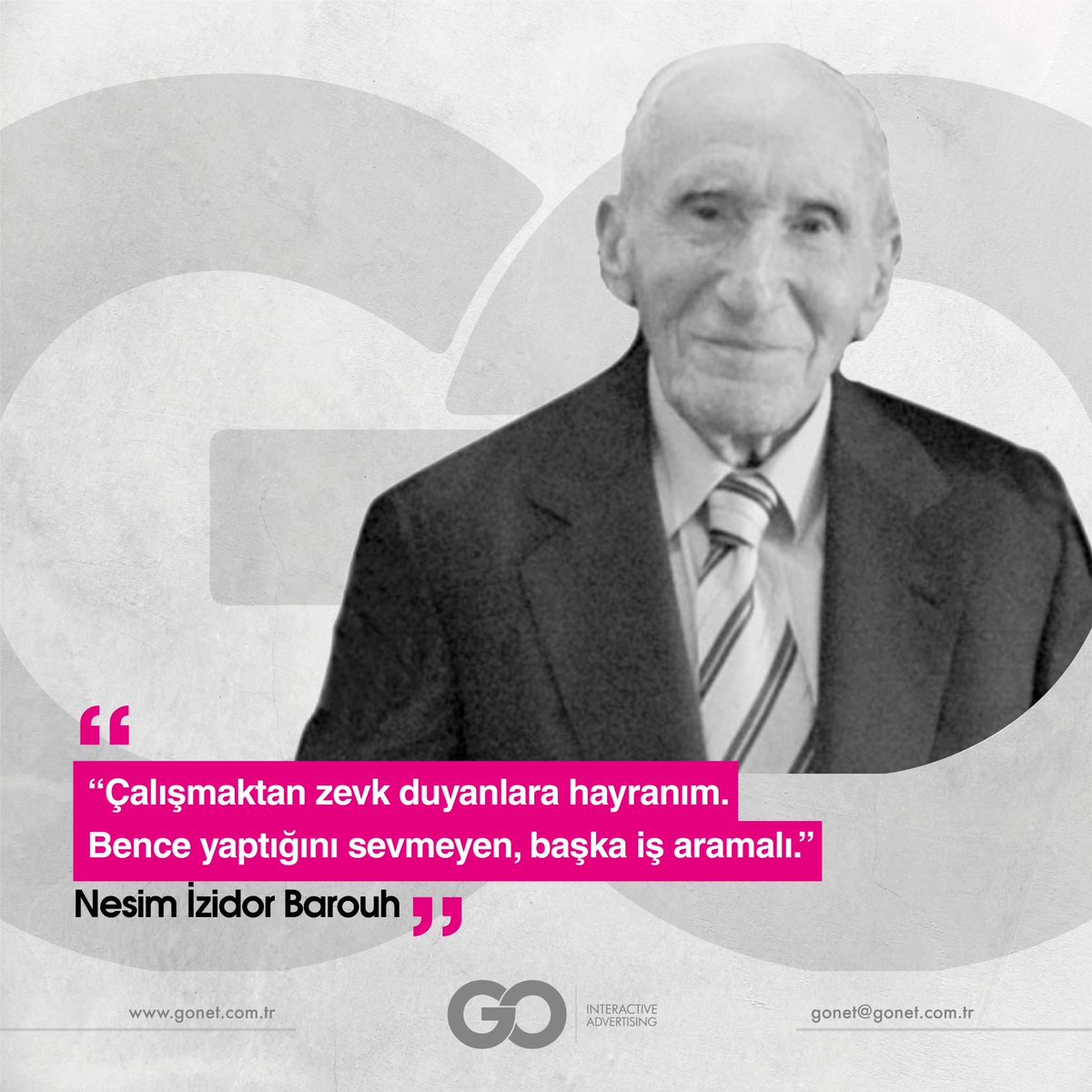 GonetCompany's tweet photo. “Çalışmaktan zevk duyanlara hayranım. Bence yaptığını sevmeyen, başka iş aramalı.”

Daha fazlası 👉 W W W . G O N E T . C O M . TR

@gonetinteractive

#GONET #gonetinteractive #dijitalreklamajansı #reklamajansı #reklamcılık #nesimizidorbarouh https://t.co/vh2N1hk12C