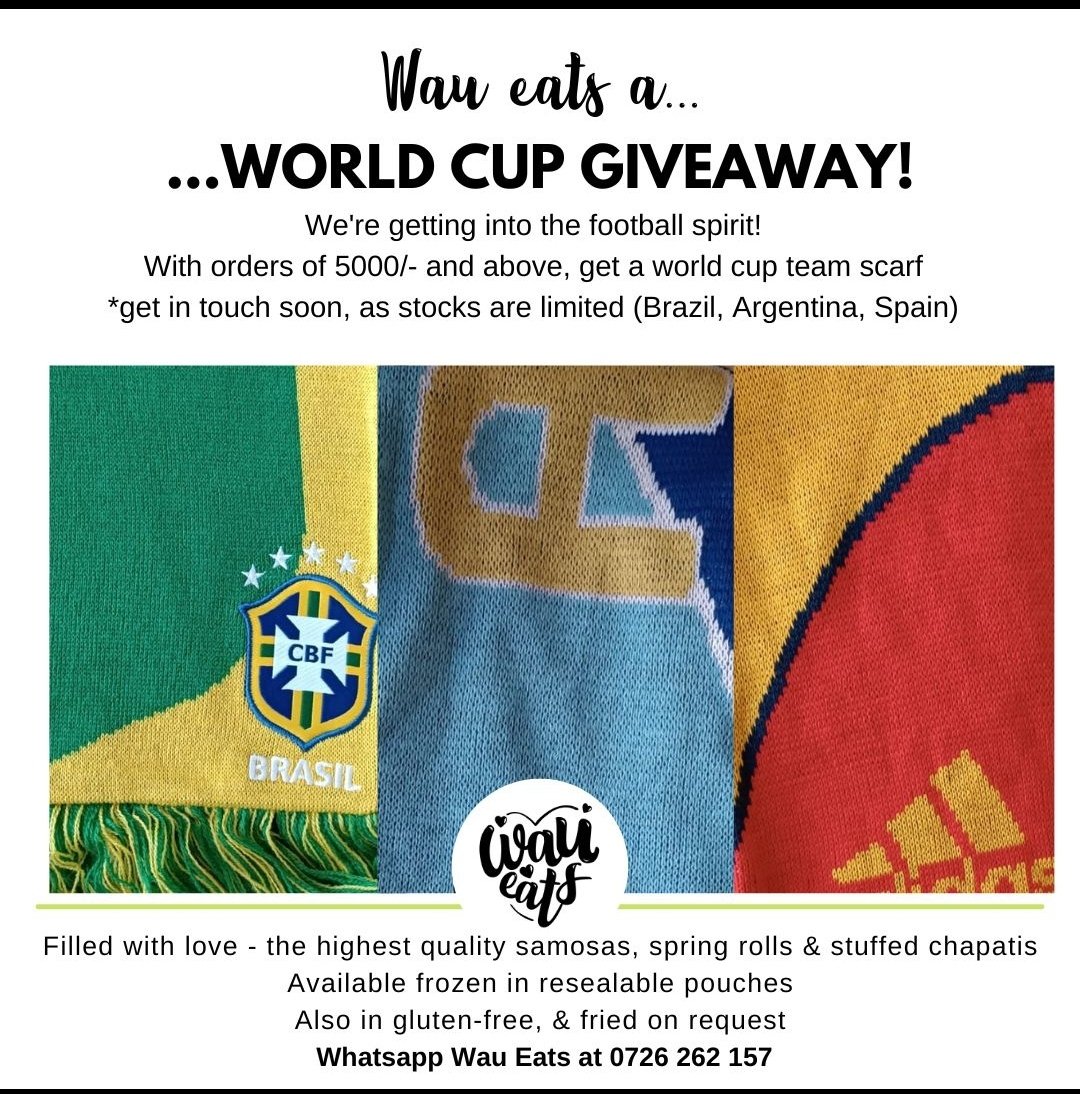Have you been struck by the World Cup fever like we are?! We’ve got some goodies to give to you! With orders of 5000/- and over, we’re giving away an official World Cup scarf - Brazil, Argentina or Spain…but order soon, as stocks are limited. May this week bring cheers!