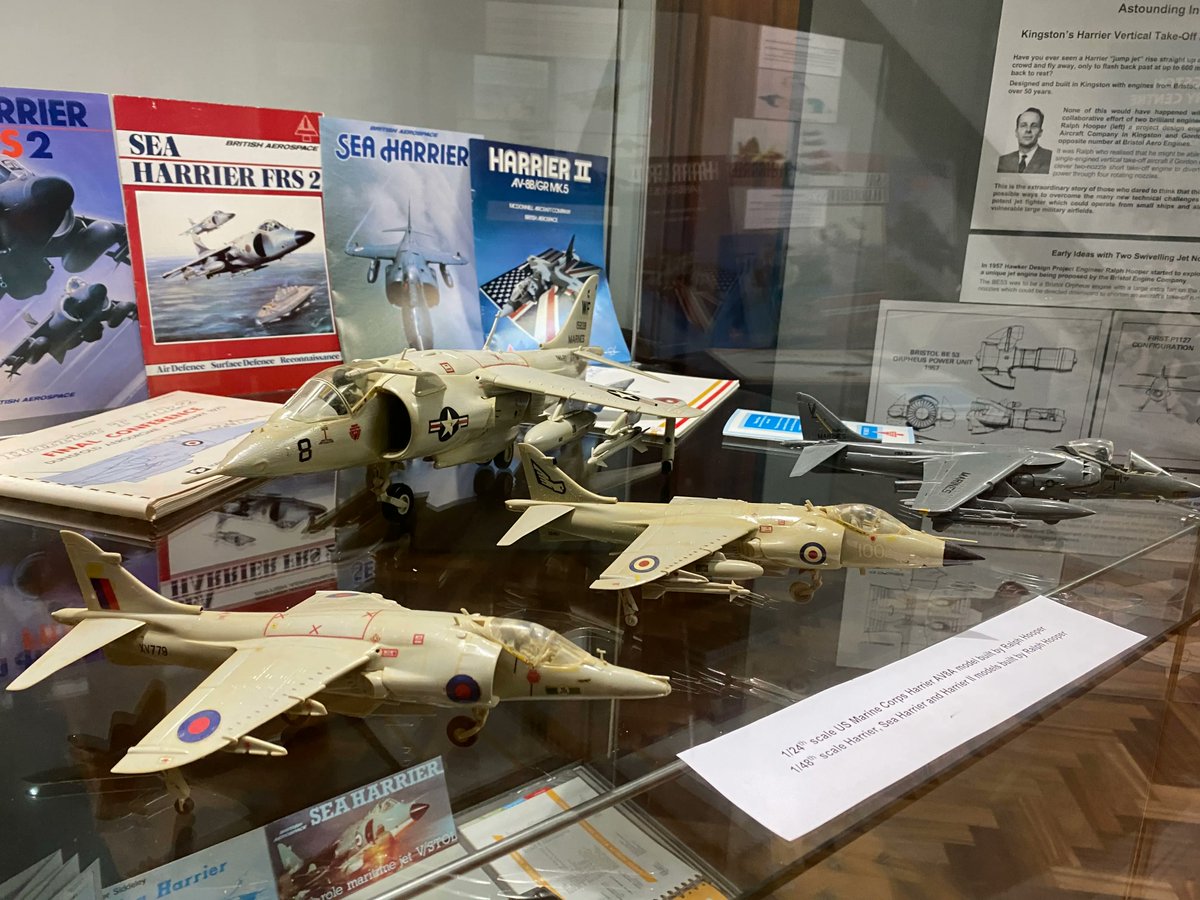 RBKheritage's tweet photo. #EYAThrowback Did you know many aircraft were designed and built in Kingston? Kingston History Centre currently has a display in our foyer about the Harrier Jump Jet courtesy of @kingstonav @kinglibheritage @RBKingston https://t.co/OsJld1Rlj7