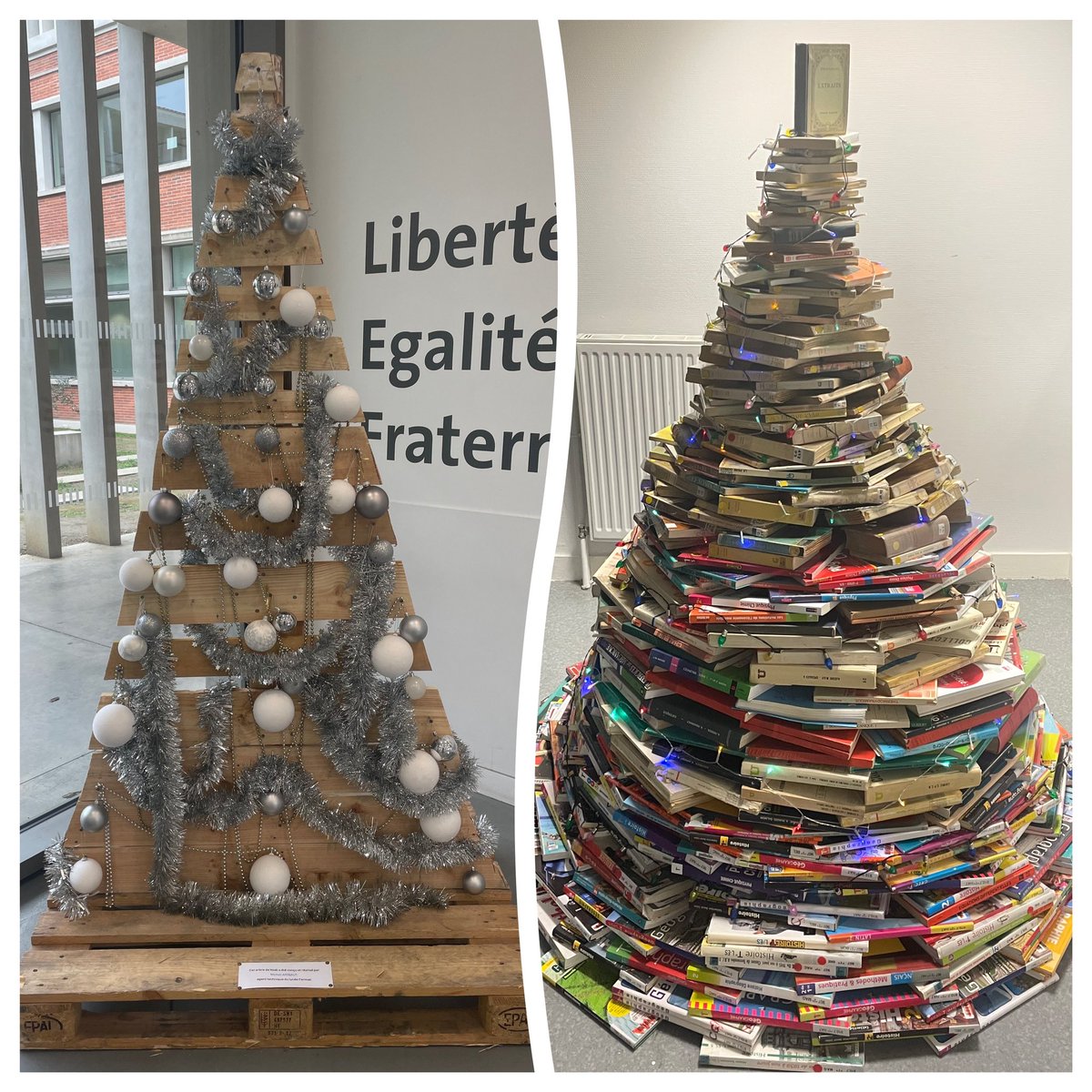 LyceeFermat's tweet photo. Quand les sapins de Noël du @LyceeFermat nous parlent de culture et d’écologie… https://t.co/kyYMOYKKob
