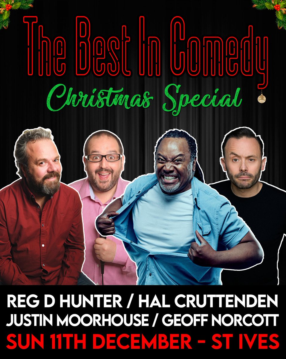 Get into the Christmas spirit by joining the hilarious 
<a href="/AngliaComedy/">The Anglia Comedy Co.</a> on 11 Dec, Burgess Hall, St Ives for The Best in Comedy Christmas Special! Featuring 
<a href="/Halcruttenden/">Hal Cruttenden</a> <a href="/reginalddhunter/">Reginald D Hunter</a>
<a href="/GeoffNorcott/">Geoff Norcott</a> @justinmoorhouse
Get your tickets here: bit.ly/BestInComedy
#StandUpComedy