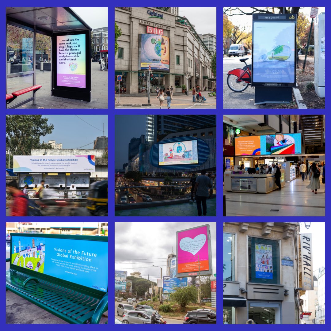 The refugee children drawing  pictures probably never imagined that some of their artwork would end up on billboards, street corners &amp; bus stops around the world. But it did! Our global art exhibition gave them a voice. There's still time to see it online writeunite.org