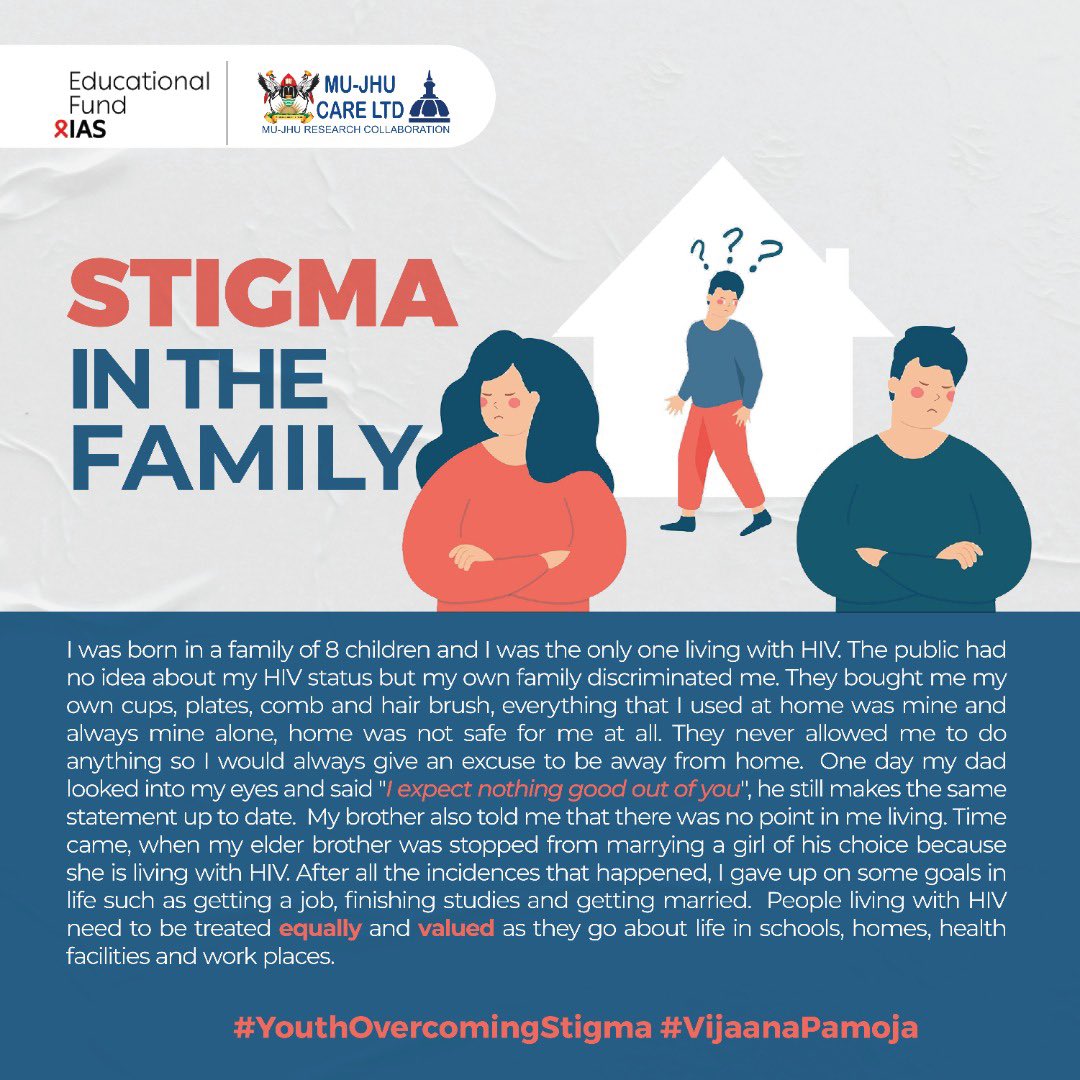 If a home is a place where everyone finds comfort, respected, appreciated and communicate to each other freely then why should we discriminate our fellow relatives living with HIV at home. 

#YouthOvercomingStigma  #VijaanaPamoja