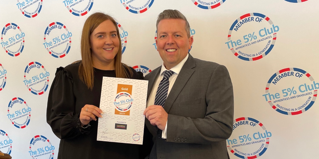Laing_ORourke's tweet photo. This week we were proud to collect our gold accredited membership to The @5PercentClubUK, recognising our commitment to the continued development of our people through “earn &amp; learn” schemes. https://t.co/SxRr2I4Cm5
