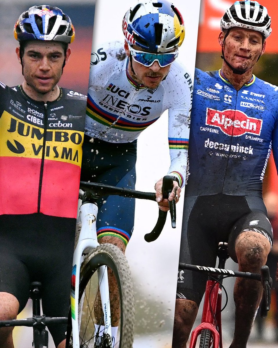 VelonCC's tweet photo. Clash of the titans 💪
Wout van Aert will face Van der Poel and Pidcock at the Antwerpen World Cup on Sunday.
📸 @GettySport https://t.co/Jdrq00gQ3E