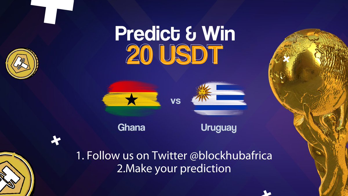 Blockchain Tech Conference Day 1 👉World cup predict and win ✅

If you're at the venue, you will relate 🤝

Let's fire down 👇
✅Follow <a href="/blockhubafrica/">Blockchain Hub Africa</a> 
✅Retweet this post
✅Send your prediction in the comment section

#WorldCup #WorldcupQatar2022 #FIFAWorldCup #Uruguayvsghana