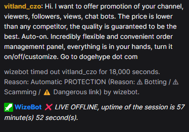 Viper19814's tweet photo. I love my bots though. As soon as it came through on my twitch they did their job faster then I could even get a chance to read what had just happen LOL. https://t.co/rG0vUND9vM