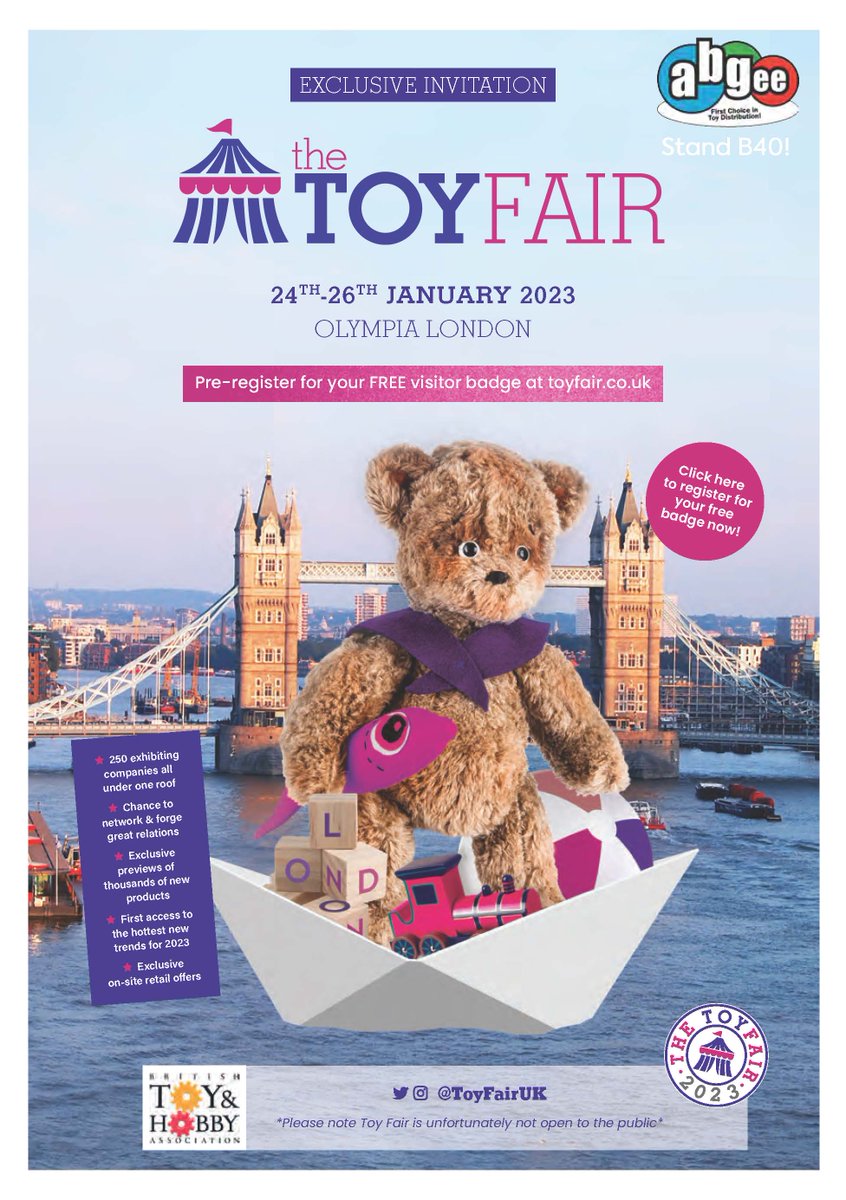 ABGeeLtd's tweet photo. Just 6 days to go until @toyfairuk! We are so excited and can't wait for you to see a handful the amazing products that we have (and we have a pretty big stand!) We are at Stand B40! #ToyFair #ToyFair2023 #ToyDistributor https://t.co/pv84EKgXaf