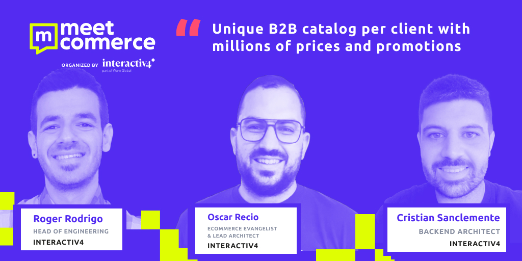 Adopting a digital sales model in B2B with complex workflows, millions of prices rules, and custom catalogs and promotions for each customer is a challenge for the business. Roger Rodrigo, Oscar Recio and Cristian Sanclemente are here to show u how it's done on the case of Mahou.